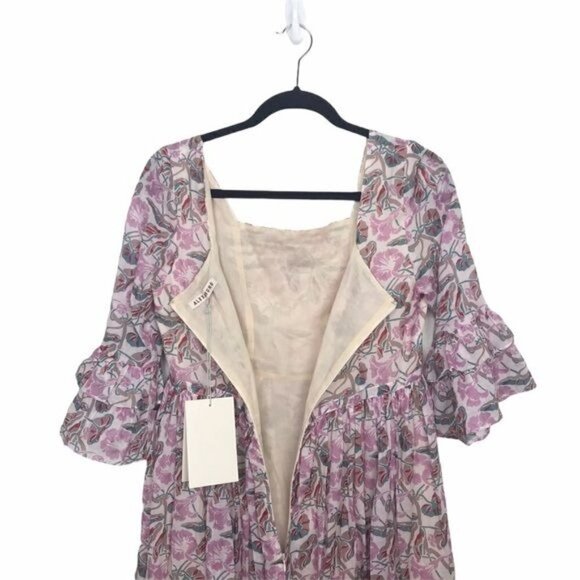 Alexa Chung Pink Pintuck Floral Maxi Dress NWT Size US 8 - Picture 8 of 13
